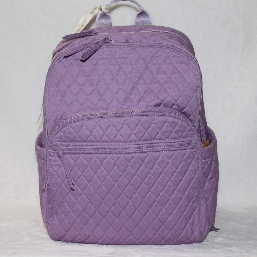 NWT Vera Bradley Large Bancroft Backpack Purple Rhapsody in Premium Cotton - Picture 1 of 4